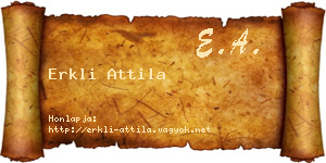Erkli Attila névjegykártya